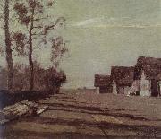 Isaac Levitan Village by Moonlight painting